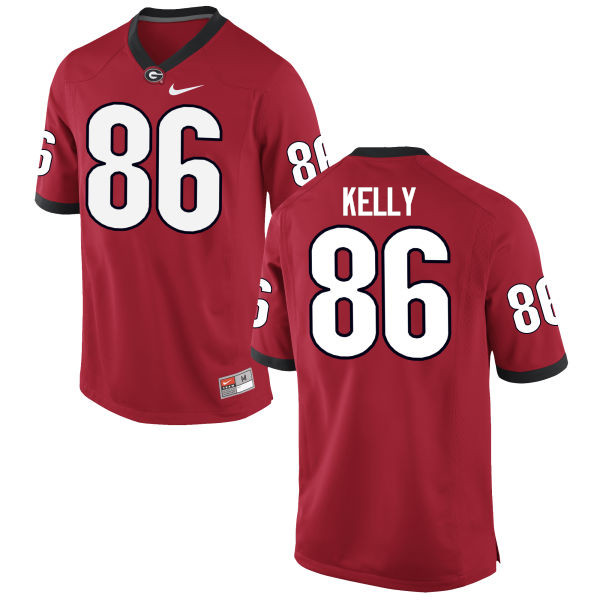 Men Georgia Bulldogs #86 Davis Kelly College Football Jerseys-Red - Click Image to Close